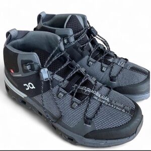 On Cloudtrax Black and Gray Ankle Boots